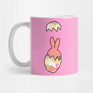 Rose Easter Bunny Rabbit Popping out of Funny Easter Egg Mug